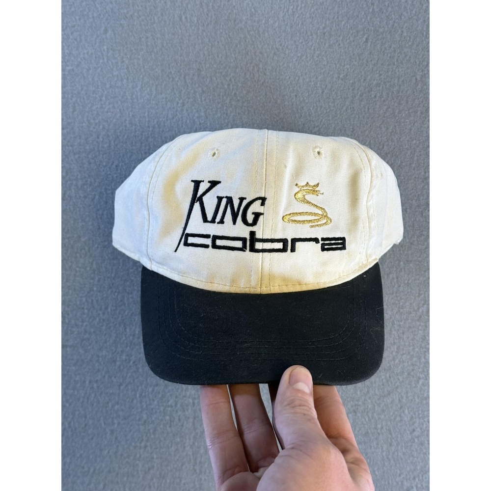 King Cobra Hat Cap Strap Back Mens One Size White Black Snake Logo Golf